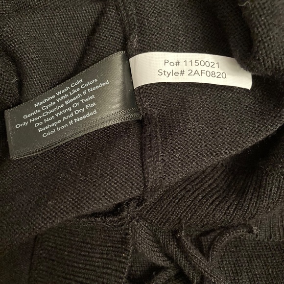 LAST CHANCE! Boston Proper Black Cowl Neck Fringe Sweater - Picture 7 of 7